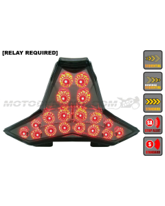 2021 2022 2023 2024 Kawasaki Ninja ZX-10R ZX-10RR Sequential LED Tail Lights Smoke - RELAY REQUIRED