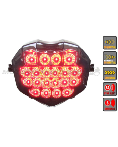 2024+ Triumph Street Triple 765 RS Moto2 LED Tail Light with Integrated Alternating Sequential LED Signals in Smoke Lens